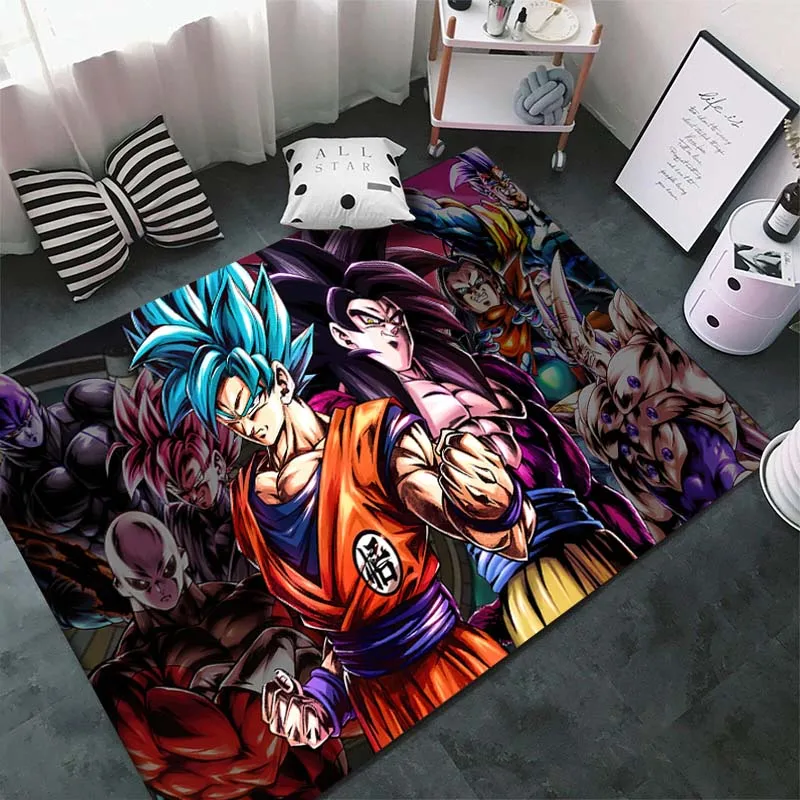 15 Sizes Anime Dragon Goku-Saiyan Rug for Bedroom Room Carpet Customize Gamer Room Decor Bedroom Floor Pad Living Room Door Pad