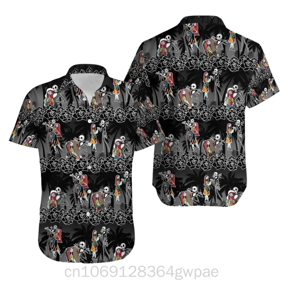 Гавайская рубашка с принтом Кошмар перед Рождеством Джек Скеллингтона Хэллоуин