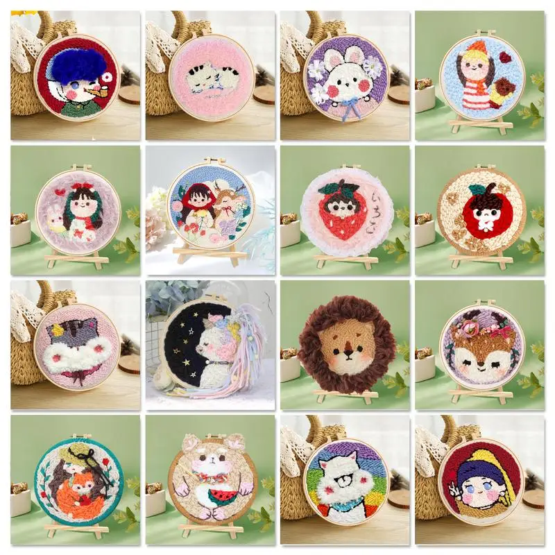 

Diy Figure Embroidery Kit Stitching Punch needling Craft Pattern Printed Needlework Cross Stitch Sewing Home Decor