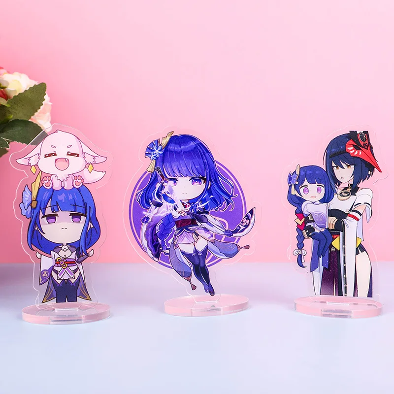

Anime Genshin Impact Kawaii Character Raiden Shogun Cosplay Aceylic Game Figure Yae Miko Stand Model Toy Desk Decor Fans Gift