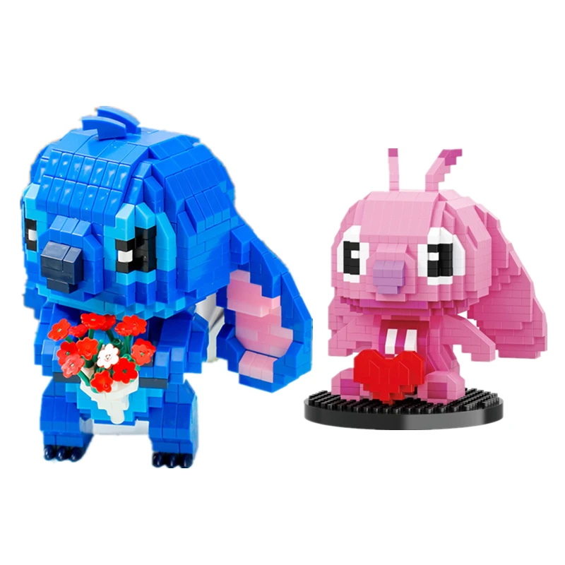 Конструктор Лило и Ститч Disney микро-кирпичи с мультяшными животными гитарой