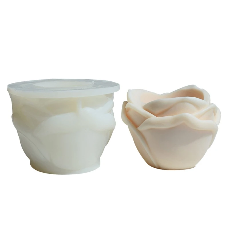 

Rose Shape Flower Pot Silicone Moulds Flower Shape Candle Pen Holder Molds Succulent Planter Clay Molds Home Decorations