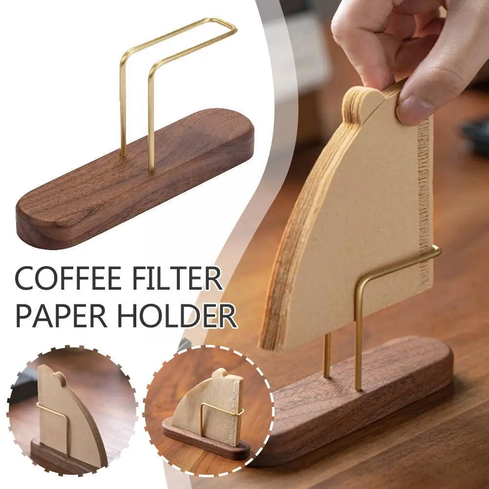 

Walnut Filter Paper Rack Holder Coffee Accessories Stand Capacity Of 60 Pcs Paper Storage Durable For Fan Shape V Shape S9F4