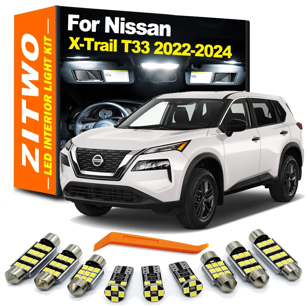 ZITWO 12 комплектов светодиодных панелей для внутреннего чтения багажника для всех новых аксессуаров Nissan X - Trail Xtrail X Trail T33 2022 2023 2024