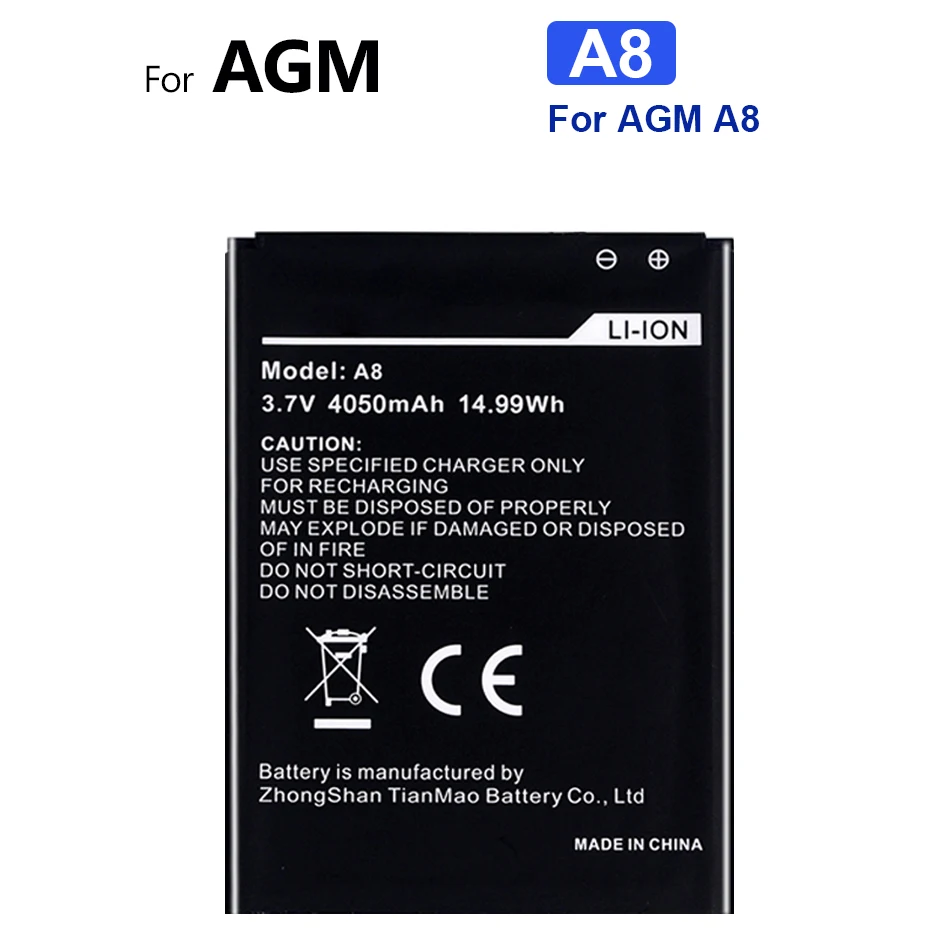 

Replacement Battery For AGM A8 Mobile Phone 4050mAh