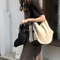 casual canvas bags for women 2022 overlarge shopper tote purses soft shoulder bags drawstring bucket bag handbags and purses new