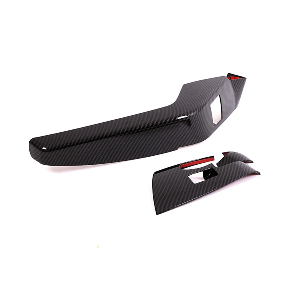 

Car Carbon Fiber Window Glass Lift Button Trim Switch Cover Door Armrest Panel Sticker for Corvette C7 2014-2019 LHD