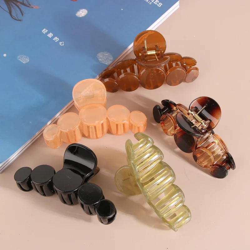 

Five Circles Grab Clip Fashion Simple Fashion PS Material Hair Claw Clip Back of Head Upturned Hair Shark Clip Hair Accessories