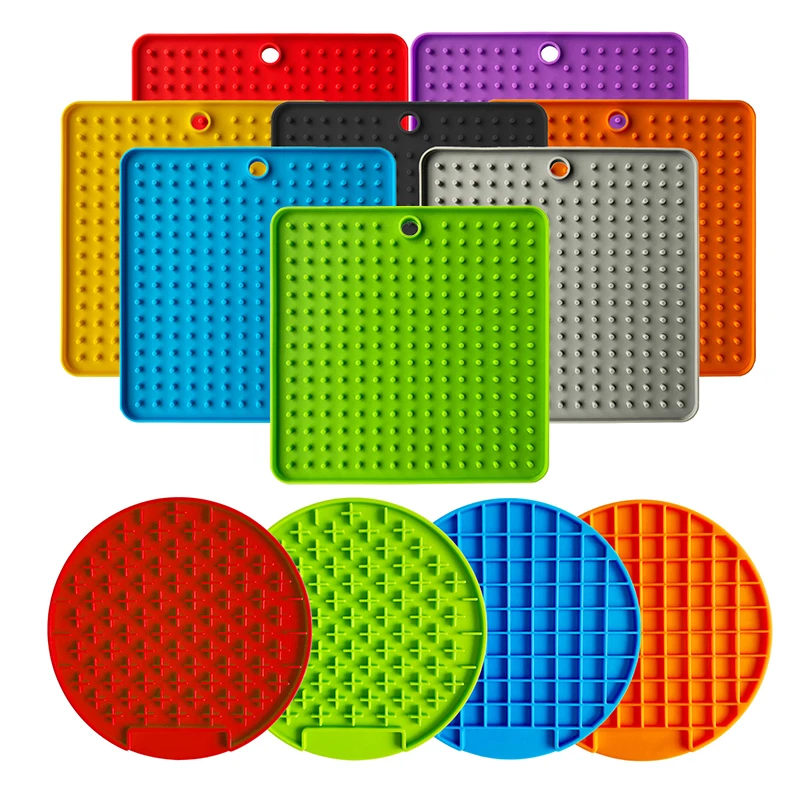 

New Pet Dog Feeding Food Bowl Silicone Dog Feeding Lick Pad Dog Slow Feeders Treat Dispensing Mat For Dogs Cats Slow Food Bowls