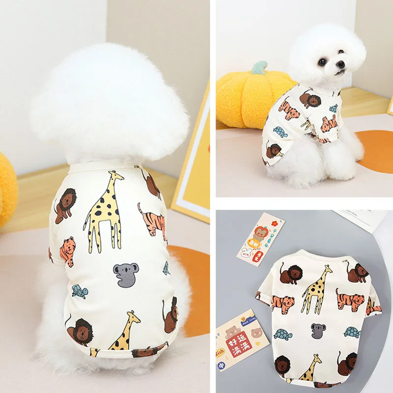 Пуловер с принтом животных футболка для собаки одежда кошек свитшот