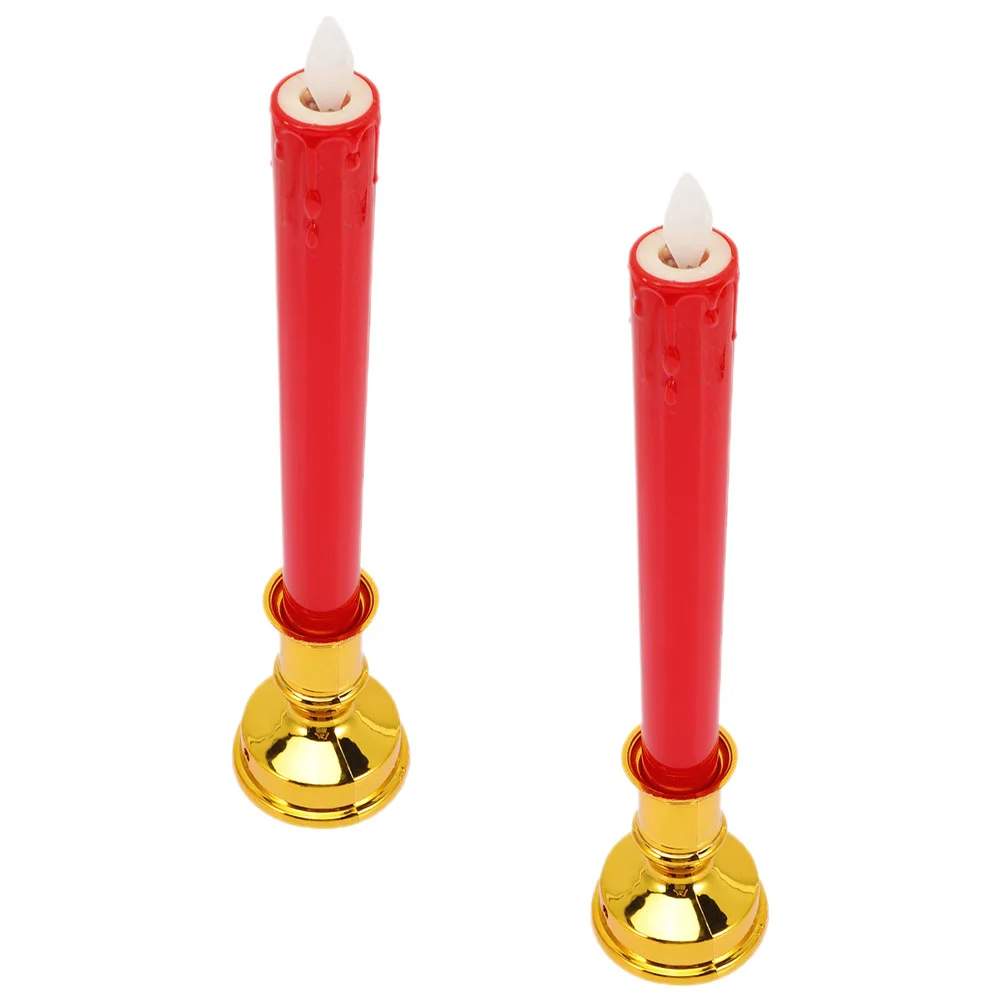

2pcs Flameless Lamps Altar Candles Buddhism Lamps Lights