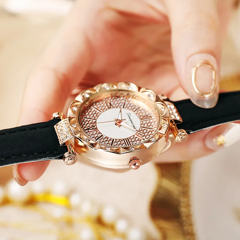 

Personality Women Leather Strap Quartz Wrist Watch Casual Watches