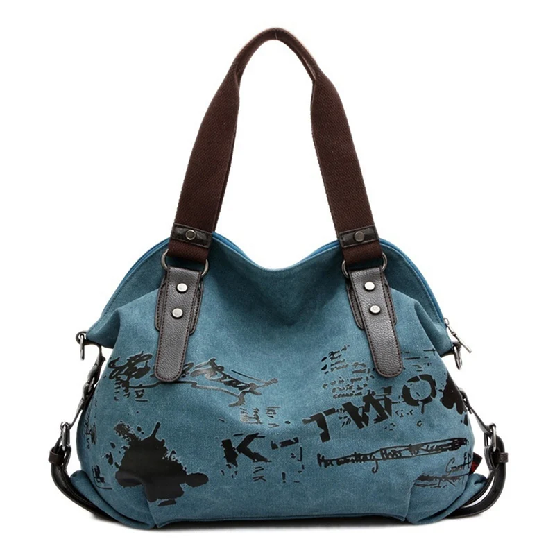 

Vintage Graffiti Women Bag Canvas Handbag Female Famous Designer Shoulder Bag Ladies Tote Large Crossbody Sac A Main Bolsos Muje