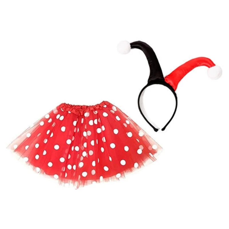 Клоунская шляпа повязка на голову клоунский нос клоунская юбка и перчатки для