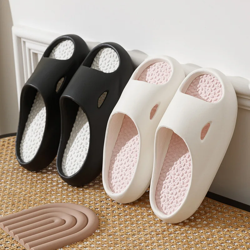 

2023 Thick Platform Bathroom Home Slippers Women Outdoor Soft Sole Couple Slides Shoes Woman Non Slip Flip Flops Beach Sandals