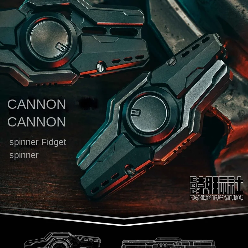 Enlarge EDC Wenwan Tide Play Club Cannon Slider Fingertip Gyro Metal Decompression Artifact Toy Push Card Gyro