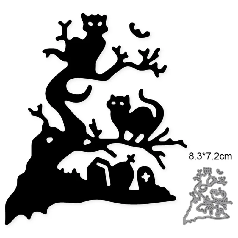 

Metal Cutting Dies New 2022 Scrapbook Paper DIY Craft Decoration Scrapbooking Halloween Crow Dry Well Grave Dead Tree Mold Craft