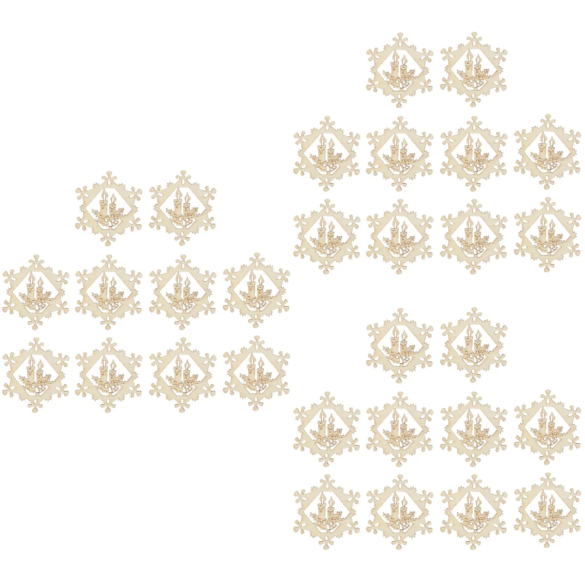 

30 Decorations Hallow Out Snowflake Decorative Ornaments Hanging Crafts for Xmas Home