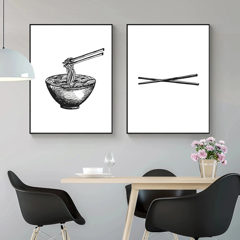 Плакат &quotСуши Рамен&quot на холсте