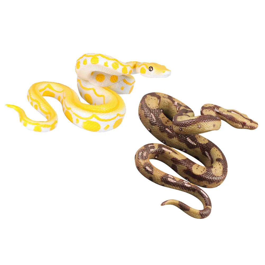 

2pcs Vivid Snake Models Simulation Snake Playthings Desktop Adorns Photo Props