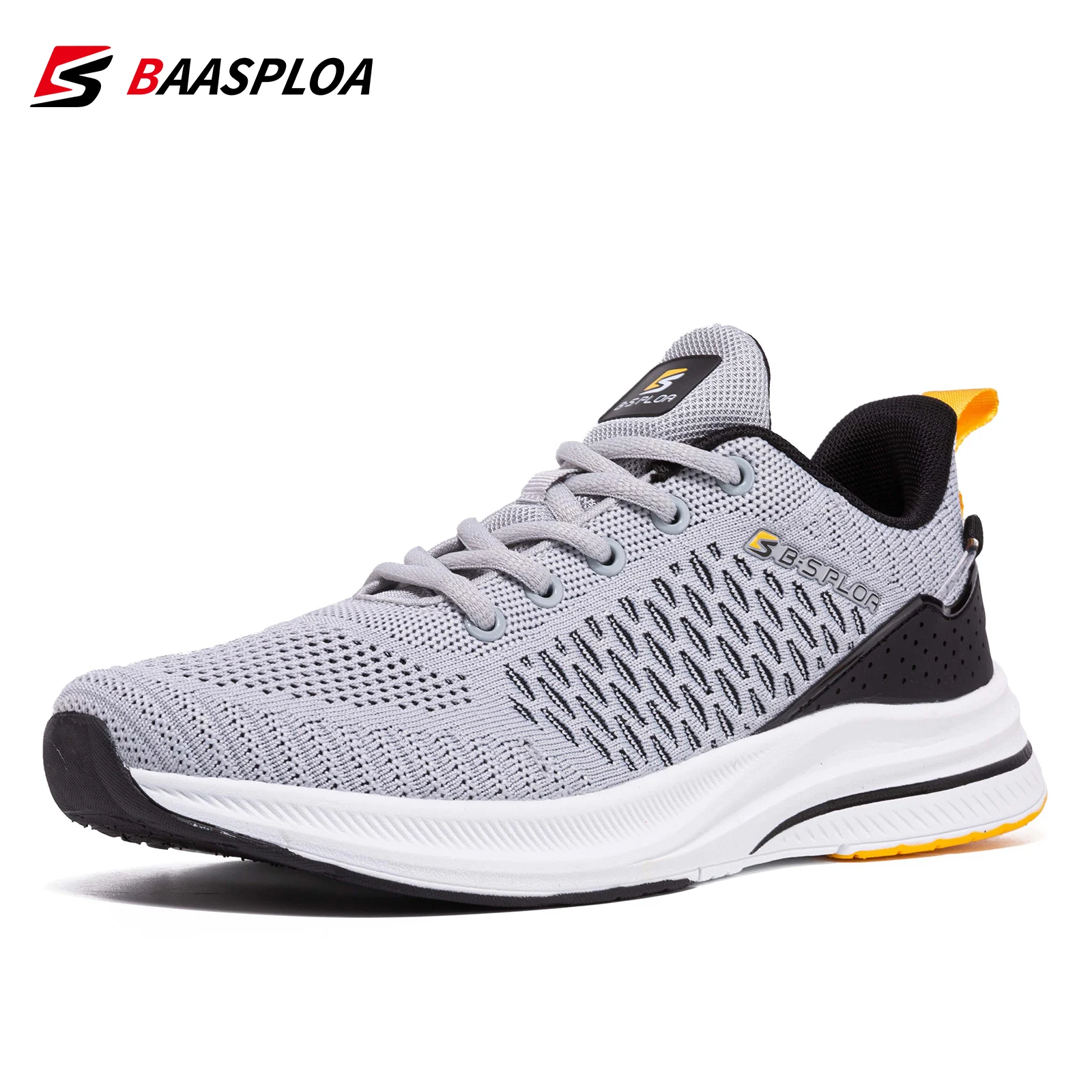 Baasploa 2023 New Men Knit Casual Walking Shoes  Breathable Trendy Sneakers Original Light Shock Absorption Male Tennis Shoe