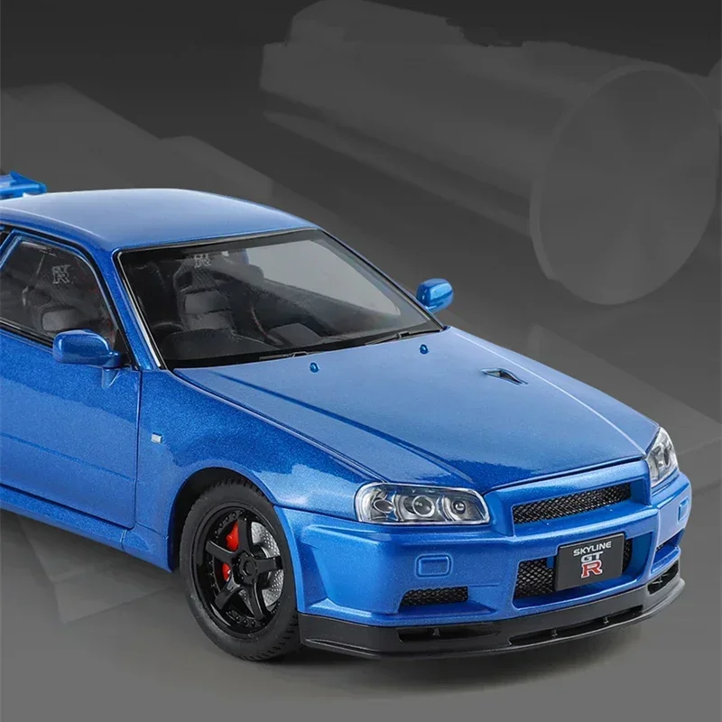 Модель спортивного автомобиля 1:24 Nissan Skyline Ares GTR R34 из сплава литой металлический
