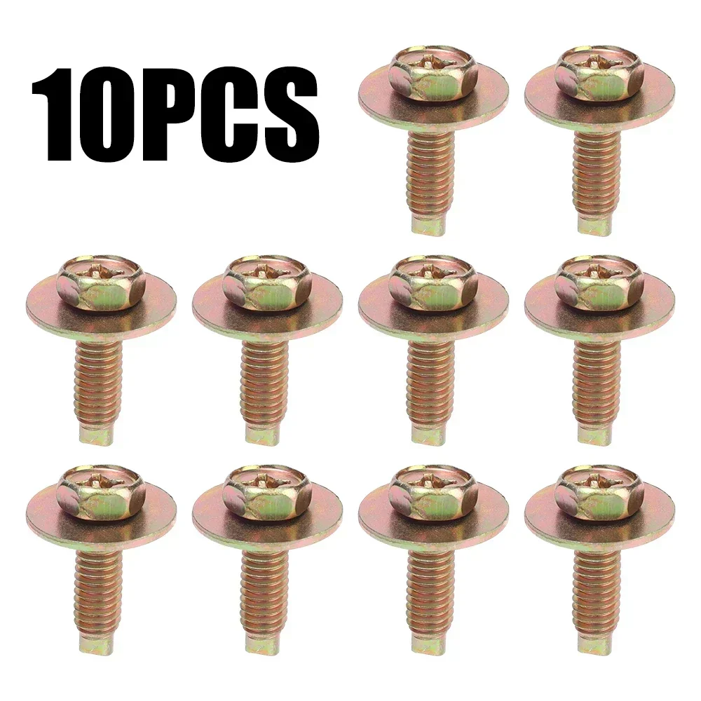 

Золотые болты и U-образные зажимы для гаек M6, крышка двигателя, защита от брызг, фиксатор вкладыша бампера, крепеж, заклепки, винты