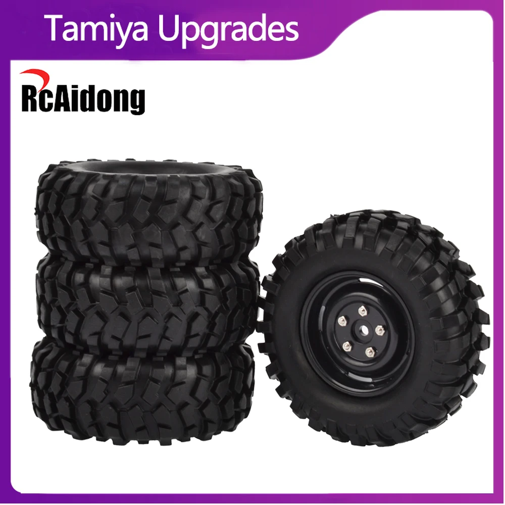 RC Racing Car 1.9  Inch 96mm Rubber Wheel Rim and Tire set for Axial SCX10 D90 Tamiya CC01 1/10 RC Rock Crawler Upgrade Parts