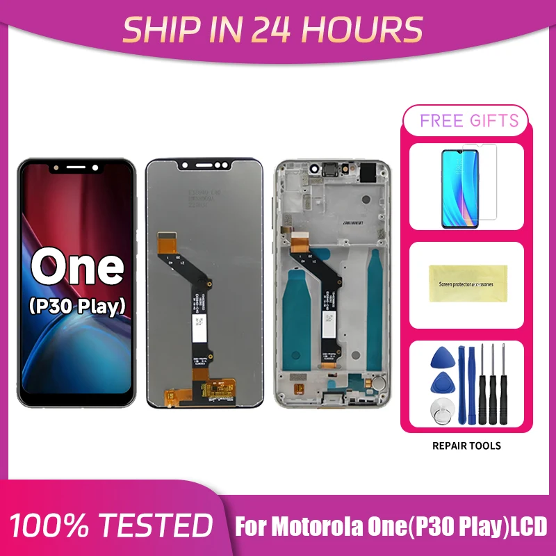 Motorola One P30 Play 5 9-дюймовый ЖК-дисплей с емкостным дигитайзером сенсорного экрана