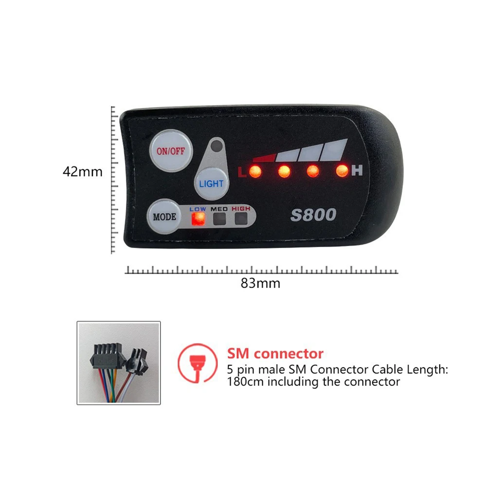 

Motor Controller Panel Kits 36/48V E-Bike Brushless S800 LED Display Speed Motor Controller Wire Length:125cm High Quality