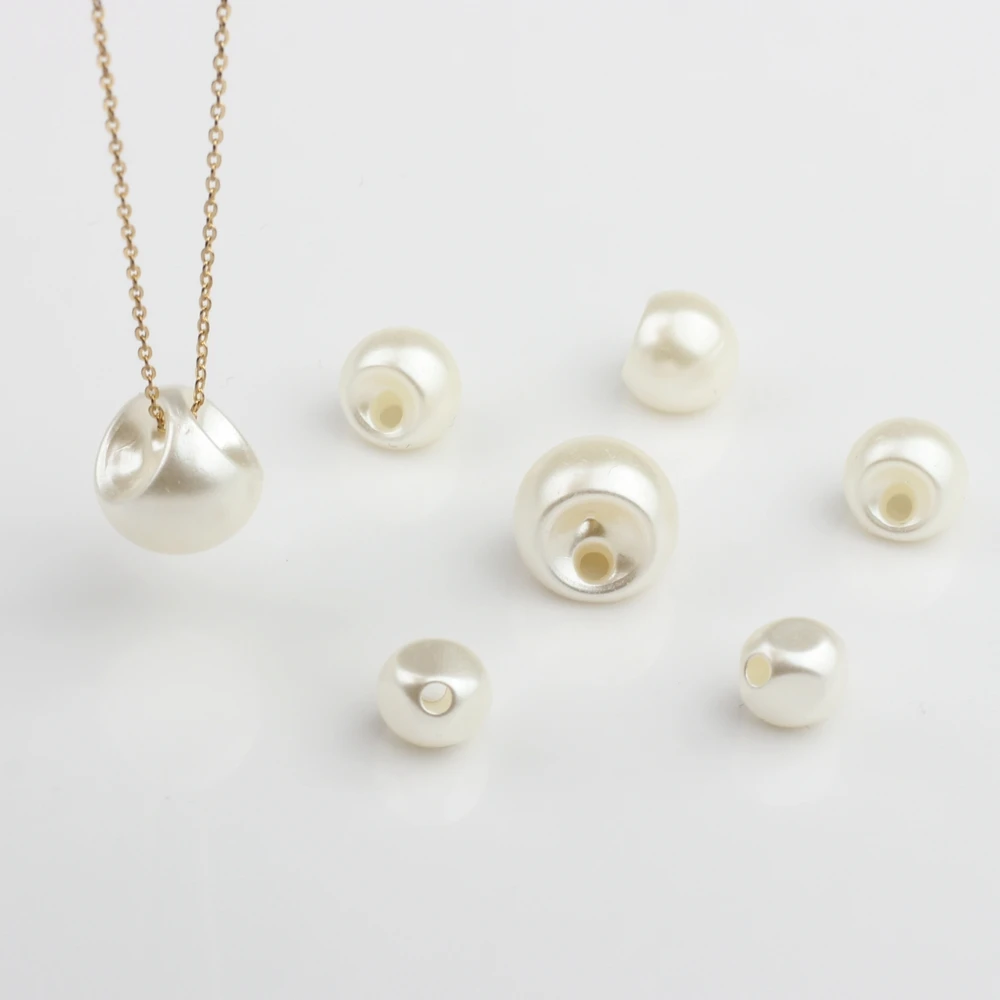 Акриловые бусины с имитацией жемчуга боковым отверстием россыпью