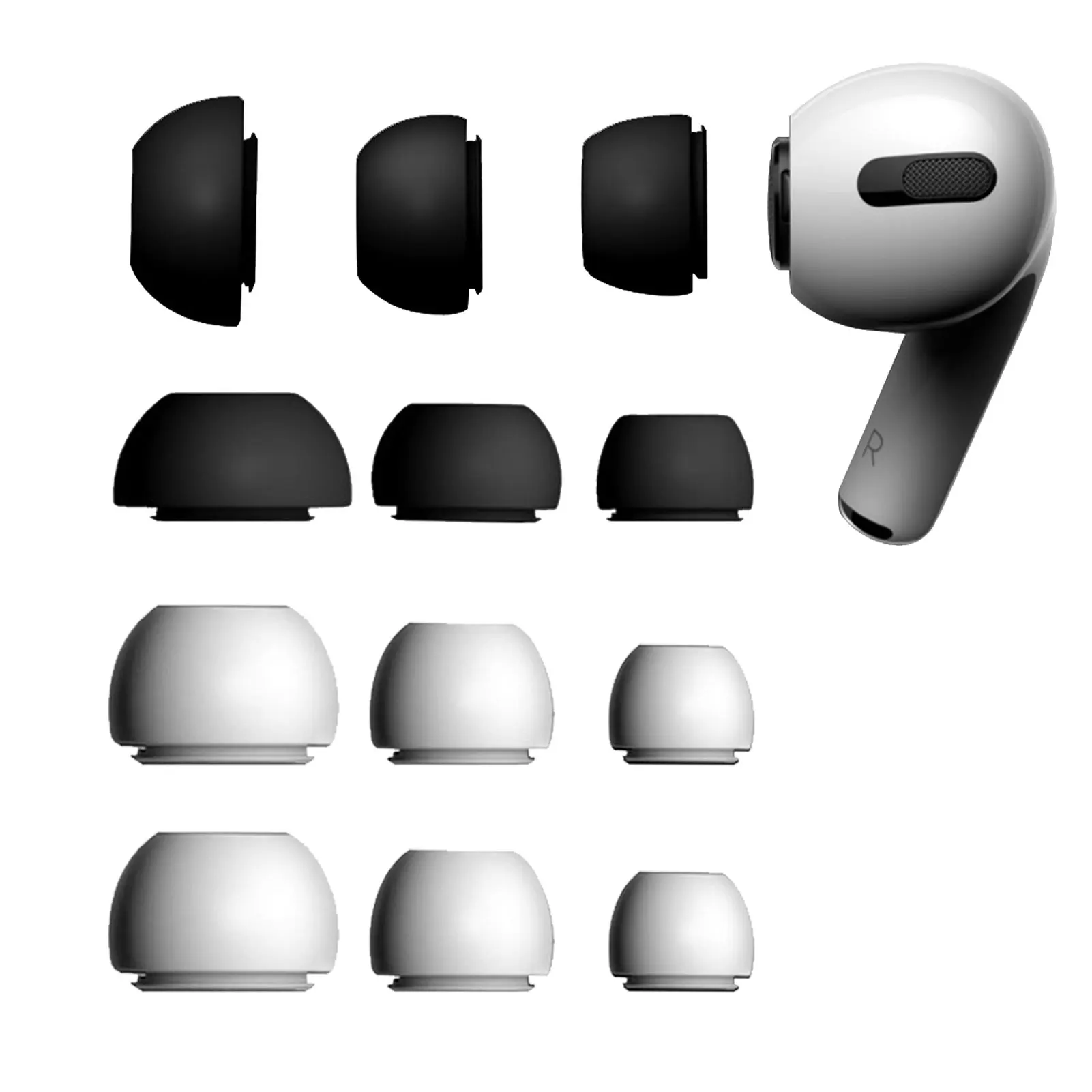 

3 Pairs Silicone Ear Tips Earplug Cover For Apple Airpods Pro Earphone Reducing Noise In-Ear Eartips Replacement Accessories