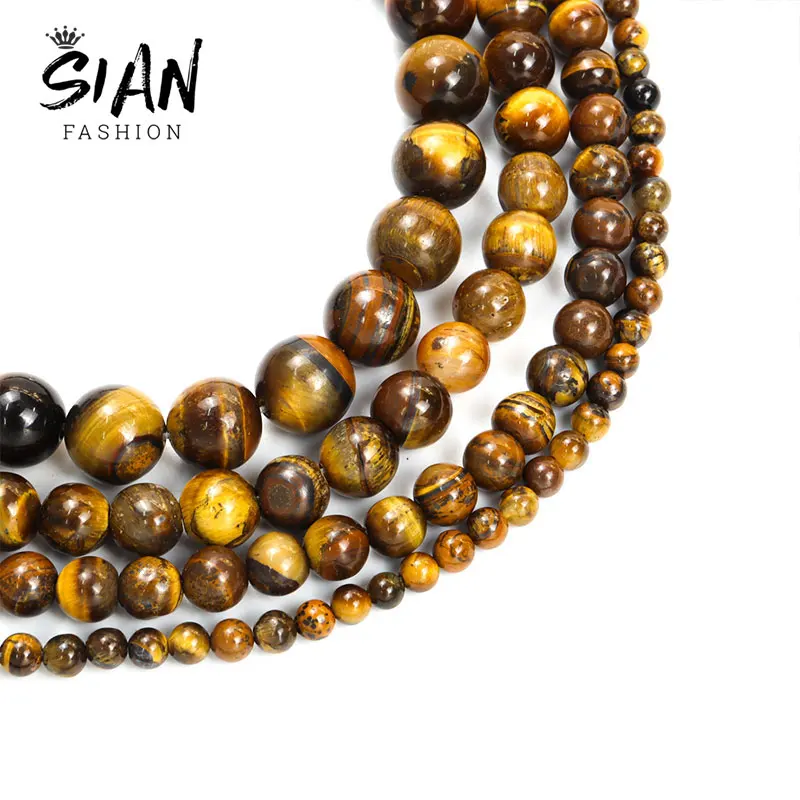 

Natural Yellow Tiger Eye Stone Beads Round Loose Spacer Beads for Jewelry Making DIY Necklace Bracelet Accessories 4/6/8/10mm