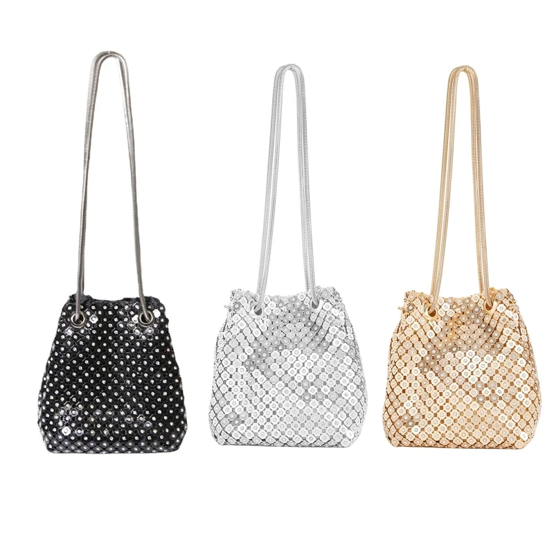 

Delicate Rhinestone Shining Bag Evening Bag Crossbody Bag Bucket Bag Handbag Shoulder Bag for Cocktail Evening Party