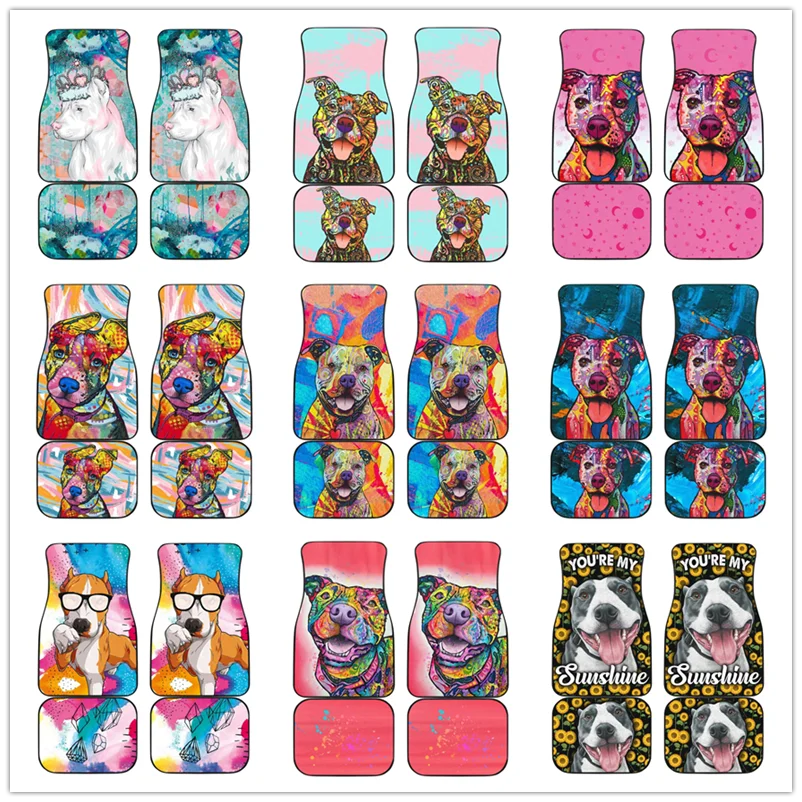 

Набор ярких ковриков для автомобиля PITBULL, универсальные коврики для передних и задних сидений, набор из 4 предметов для внедорожников, фурго...