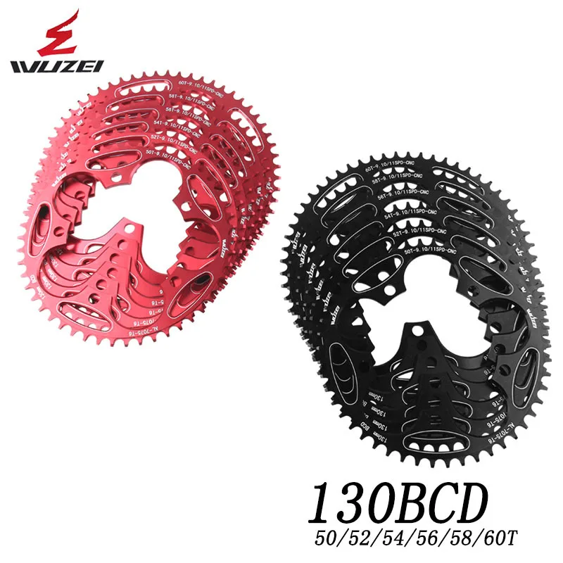 WUZEI 130BCD Road Bike Chainring 50/52/54/56/58/60T Bicycle Sprocket BCD 130 Folding Narrow Wide Chainwheel Cycling Parts |