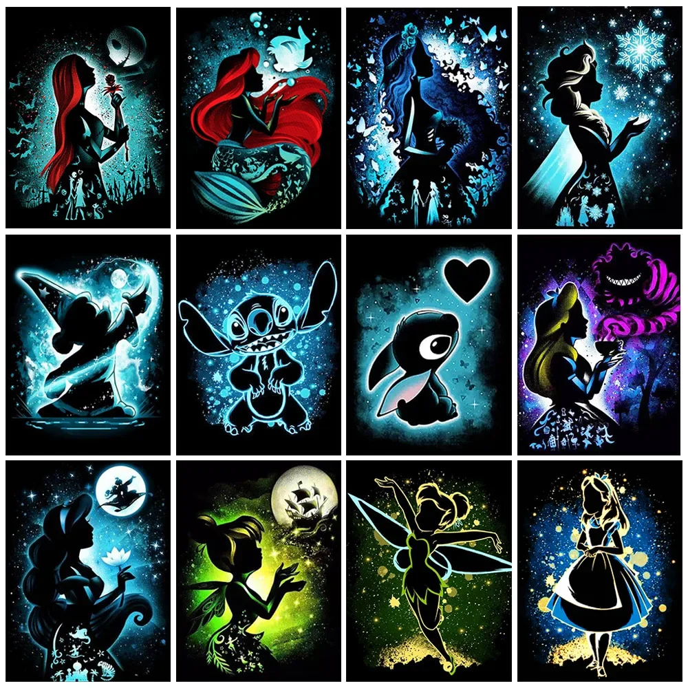 

Stitch Diamond Painting Disney Princess 5D Diy Full Round/Square Mosaic Embroidery Children's Bedroom Decoration Handmade Gift