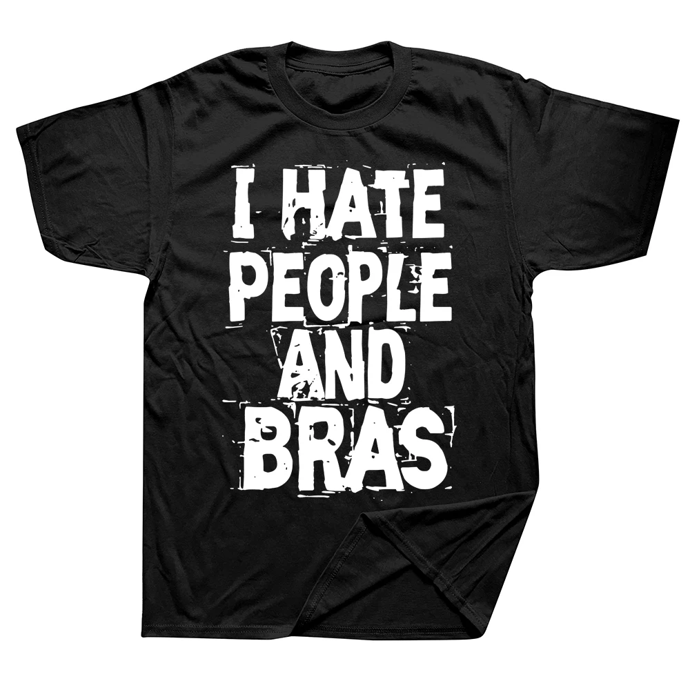 

Футболка мужская с надписью «I Hate People And Bra»