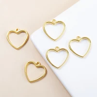10pcslot 2020mm gold color hollow heart shape charms pendant for jewelry making diy jewelry findings