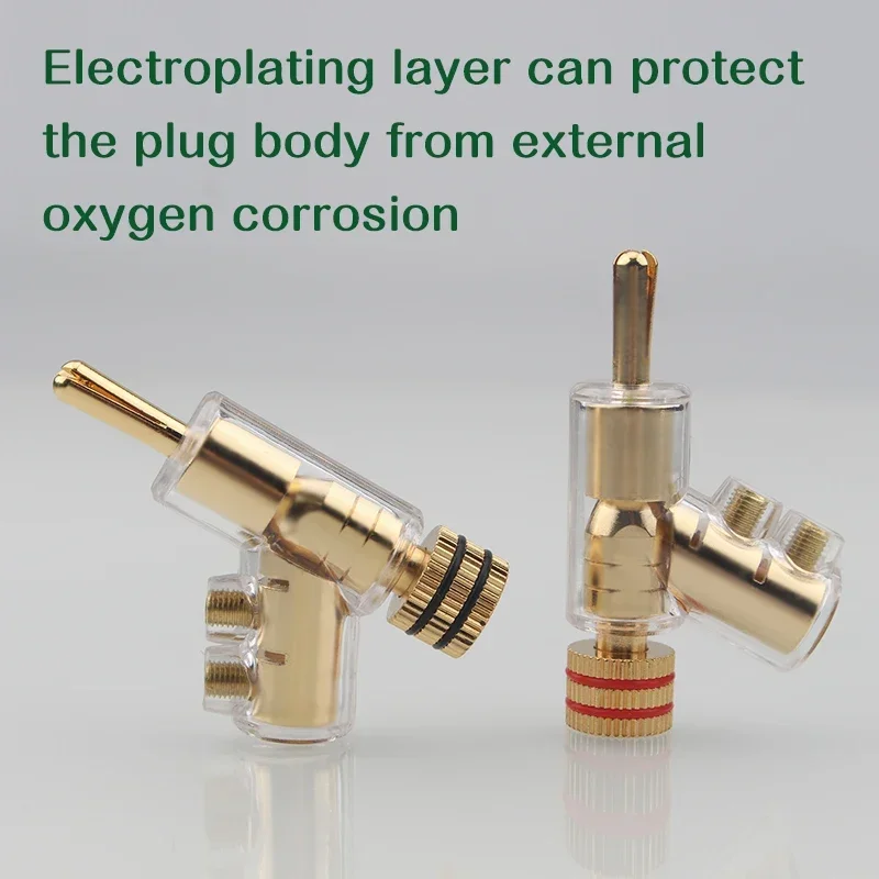 4 шт. позолоченный штекер типа банан родий Hi-Fi аудио адаптер акустический кабель