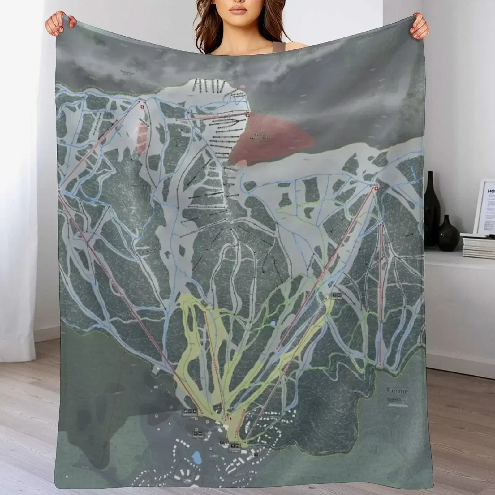 Плюшевое одеяло Fernie Resort Trail Map