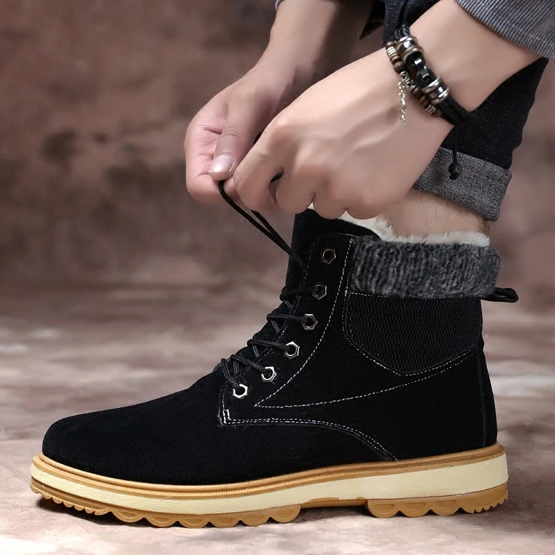 

2022New Men Snow Boots Warm Fur Winter Shoes Men Winter Martin Boots Footwear Men Plus Size Ankle Boots Men Sneakers