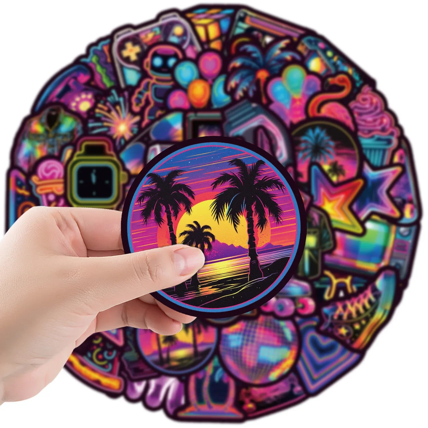 Неоновые наклейки для ноутбука телефона 10/50 шт