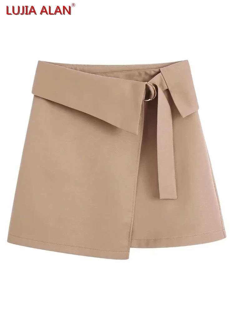 

Women Chic Design Wrap Mini Skirts Casual Female High Waist Clothes LUJIA ALAN P2639