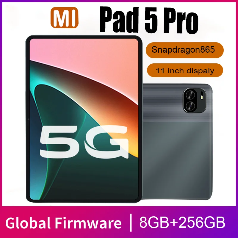 

Original Mi Pad 5 Pro Tablet 8GB RAM 256GB ROM Snapdragon 865 Tablet PC 8000mAh 11 inch 5G Tablete Android Global Version Pad 5
