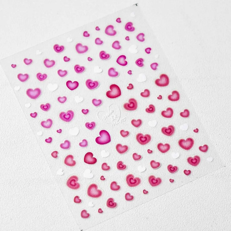 

Valentines Love Heart Stickers Nail Art Press on Nails Sticker 3D Folded for Manicure DIY Accessories Water Decals Decoration