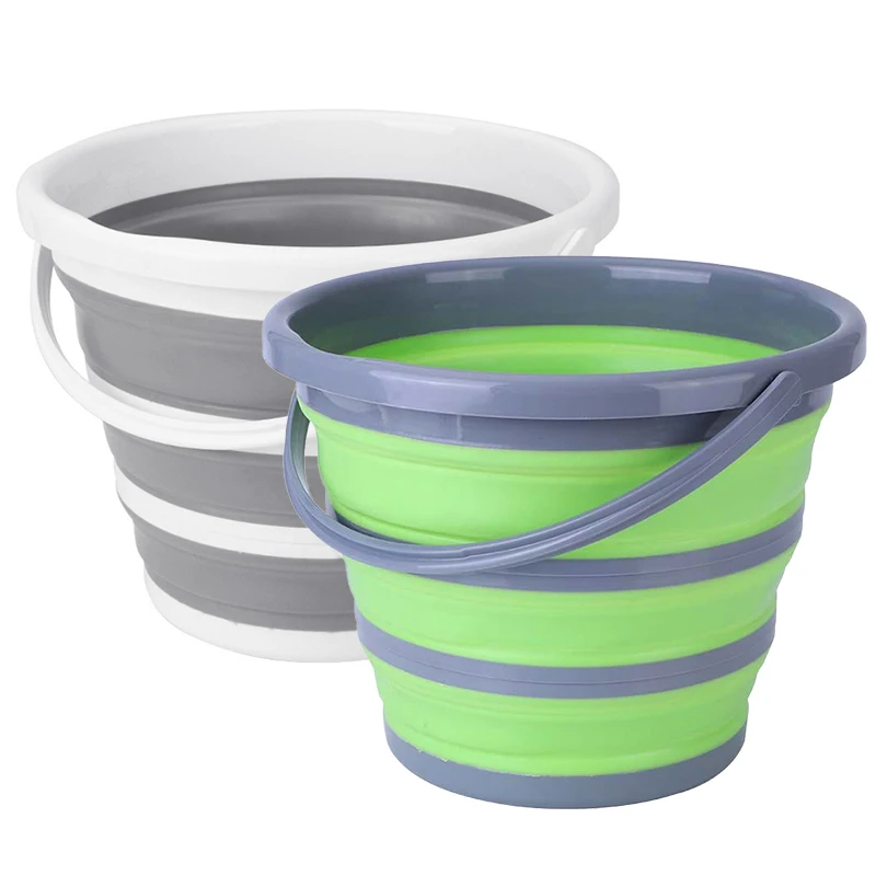 

Silicone Folding Bucket Outdoor Car Round Wash Bucket Fishing Supplies Kitchen Bathroom Camp Bucket