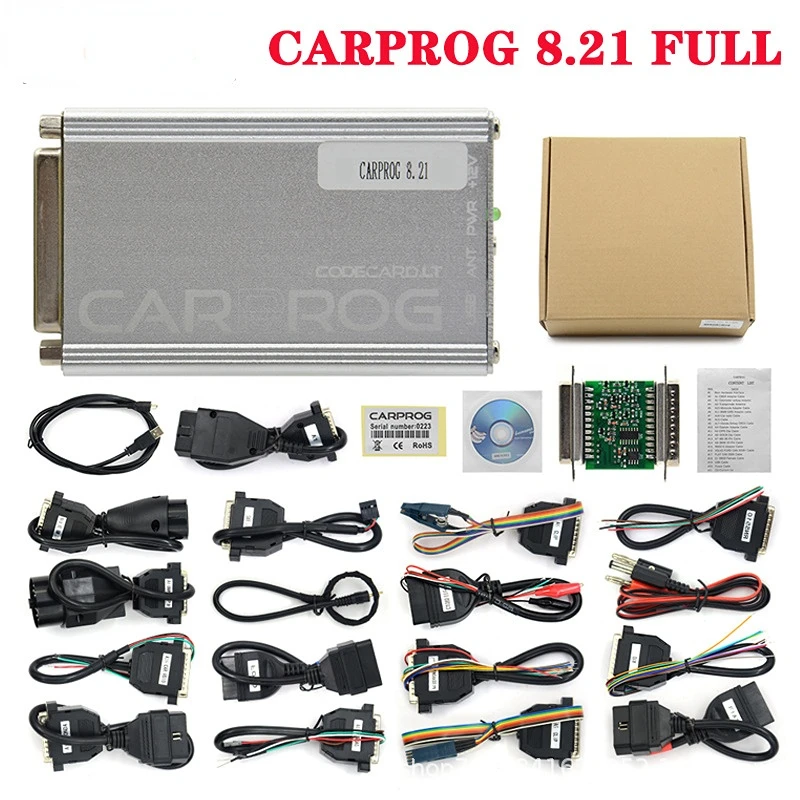 CARPROG V 8.21 Full Adapters with Keygen Car Prog V8.21/V10.93 for Airbag/Radio/IMMO/ECU Repair Diagnostic Tool