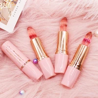 3 colors flower jelly color changing lipstick velvety set long lasting nonstick cup not fade makeup waterproof cosmetic