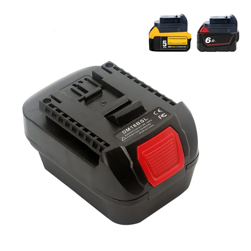 

Литий-ионный аккумулятор для Milwakee 18 в и Dewalt 20 в, используется для Bosch 18 в, аккумулятор DM18BSL, адаптер преобразователя батареи